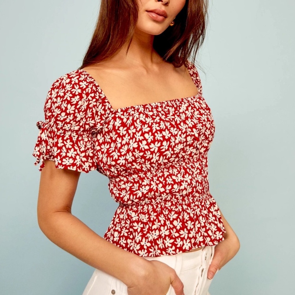 Reformation Solis Ruffle Top